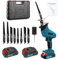 papasbox Reciprocating Saw,0-4000 RPM Variable Speed Cordless Electric Saws, 21V Brushless Wood Saws with 2pcs Batteries,8pcs Saw Blades,LED Light,Fast Charger for Metal Wood PVC Cutting-Blue