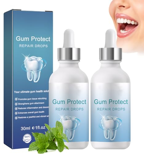 2 Stück Zahnfleischrückgang,Aufbau Gum Protect Repair Gel,Gum Regrowth Tropfen,Frischer Atem,Gründliche Zahnfleischreinigung,Zahnfleischschutz und Mundpflege