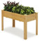 COSTWAY Hochbeet Holz, Erhöhtes Gartenbeet, Pflanzkasten mit Drainagelöchern, Gemüsebeet Pflanzbeet rechteckig, Kräuterbeet groß, Pflanztrog für Balkon Garten Terrasse, 120 x 60 x 82 cm (Natur)