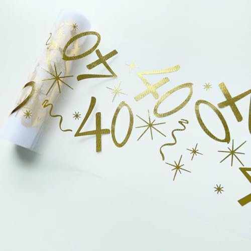 Wirsindeins 40 Jahre Geburtstag Deko Tischläufer 28cm x 15m - Goldener Tischdeko schneidbar, universell für Mann und Frau (40 Jahre)