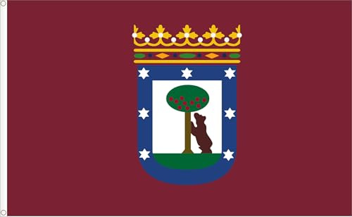 BANDERA DE LA CIUDAD DE MADRID (REGION). CALIDAD RASO PREMIUM 120D. TAMAÑO GRANDE 150X90 CM