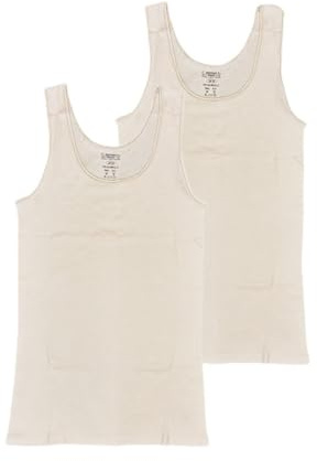 Toker Collection Damen Unterhemd, 100% Baumwolle, 2 Stück, Rundhalsausschnitt, Reguläre Passform, Klassisch