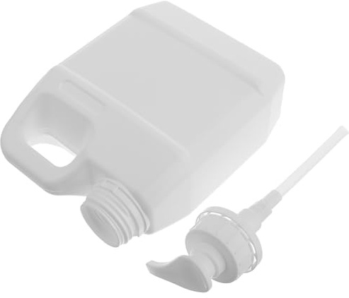 LALADEFIEE Bidon Distributeur de 1l avec Pompe Pressable, Pichet en Plastique Robuste Blanc Laiteux, Contenant Rechargeable pour Shampoing et Gel, Usage Maison, Sport et Voyage