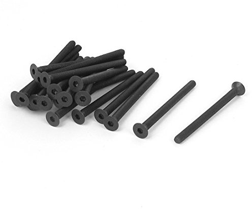 sourcing map 20 Stück M3 x 40mm Senkkopfschrauben Innensechskant Senkkopf Flachkopf Schrauben Senkschrauben Schwarz