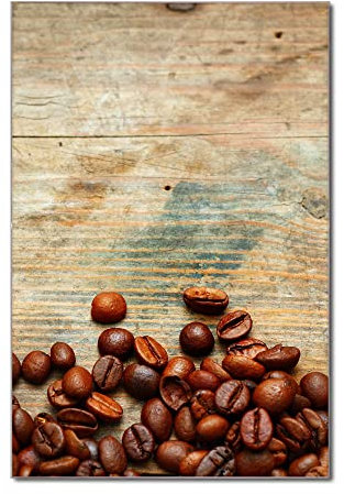 banjado Glas Magnettafel (50 x 75cm) - Magnetwand Glas - Magnetpinnwand als Memoboard - Pinnwand Magnettafel Küche, Büro, Kinderzimmer - Kaffeebohnen