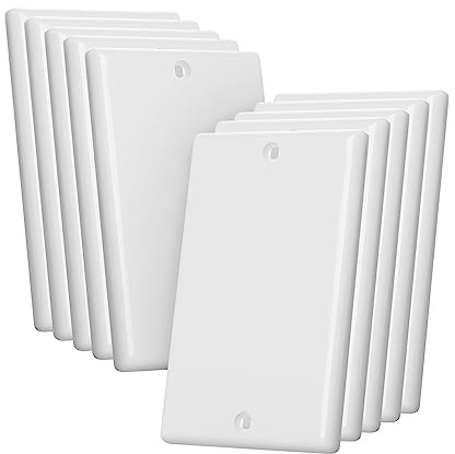 Bates- Blank Wall Plate Cover, Pack of 10, 1 Gang, Wall Outlet Cover Plate, Blank Outlet Covers