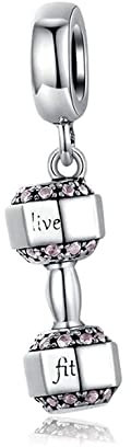 MariaFonte Charm Anhänger Neu 2025 Kompatibel Alle Marken Armbänder Halsketten Hantel Fitnessstudio Original Angebot Silber Geburtstag Jubilaum Mama Kompatibel Glücksbringer Herz Familie Weihnachten