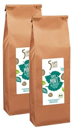5 CUPS and some leaves - Triple Mint | Loser Tee Minze | Kr?utertee | Bio & Vegan | Gastronomie | 2 x 100g