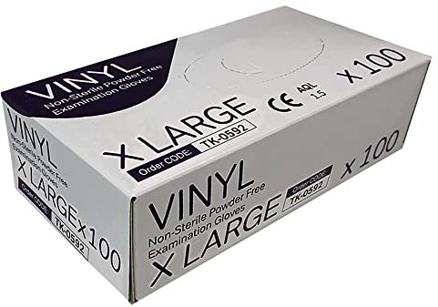 Countrywide Healthcare Powder Free Clear Vinyl Gloves - Extra Large - Box Of 100