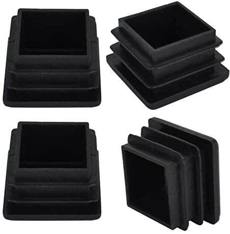 4 Pièces Bouchon Pied de Chaise, Bouchons Lamellaires pour Tubes Carrés 20 x 20 mm Plastique Embout Bouchons D'obturation, pour Tubes Métalliques, Chaises, Canapés, Tables et étagères