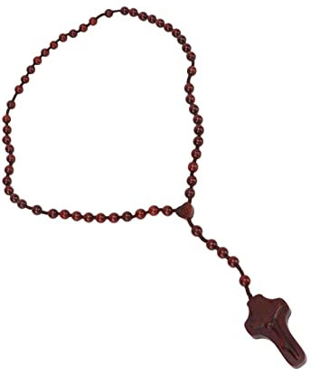 Treuer Katholischer Rosenkranz aus Holz, Rosenkranzperlen Katholisch für Männer, Rosenkranzkette, Feine Lebendige Details, Klassischer Brauner Sandelholz-Rosenkranz Zur