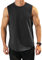 Herren Workout Bodybuilding Tanktops Athletisches Training Gym Shirts Weste Baumwolle abgeschnittenes ärmelloses Muskel-T-Shirt 03 Schwarz M