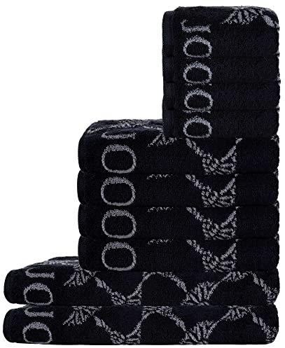 Joop! Handtuch Set, 10-TLG - Cornflower, 2X Duschtuch, 4X Handtuch, 4X Gästetuch Schwarz Set