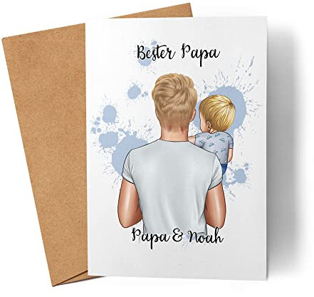 Kiddle-Design Vater Karte Vatertag Personalisiert für Papa Sohn Kind & Baby Geschenk Kinder Väter Geschenk Papatag Vatertagskarte