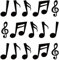 Whaline Musiknotenausschnitte, 45 Stück, Musiknotenform, 5 Designs, schwarze Musiknoten, Papierschneiden mit 100 Klebepunkten für Musik, Klassenzimmer, Bulletin, Bordüre, Dekoration, Kinder,