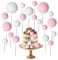 40 Pieces Mini Balloon Cake Topper, Cake Balls Decoration Foam Balls for Birthday (White, Pink)