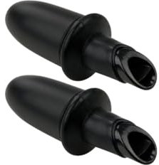 Fackelmann 9901150 Lot de 2 Bouchons verseur à vin, Bouchon verseur à huile, Bouchon de bouteille, Noir mat, Plastique, Silicone, 8,5cm