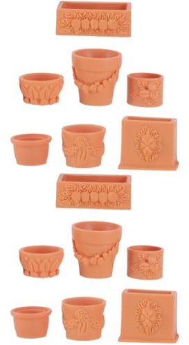 Milisten 14 Piezas Mini Maceta De Simulación Jardinera En Miniatura Juguete para Niños Mini Terrario Mini Containers Plantador De Cactus Macetero Mini Resina Vidrio Accesorios