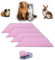 NEO SOLVO Lot de 4 Tapis de Jeu en Polaire pour Cochon d'Inde et Lapins - Tout en Un, C'est Une Couverture, Un Tunnel Géant, Une Maison, Un Coussin et Un Lit - 50cm x 60cm - Rose