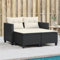 Willood Gartensofa 2-Sitzer mit Hockern Cremeweiß und Schwarz Poly Rattan Outdoor Sofa Gartenmöbel, Garten Lounge Set Terrasse, Terrassenmöbel Zweisitzer,ohne Vordach
