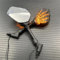 YZCSYBBF Für Suzuki für Kawasaki 10mm Motorrad Skelett Schädel Hand Klaue Rearview Außenspiegel W/Bernstein LED Blinker Lichter