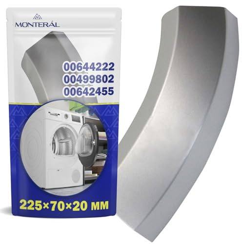 Maniglia per la Porta Asciugatrice 225x70x20 mm con Codice Originale 00644222 644222 00499802 499802 per Bosch per Siemens per Balay - Garanzia di 10 Anni - MONTERAL