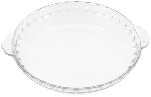 STOBAZA Glass Pie Pan for Baking Round Baking Dish for Dinner Non-Stick Pie Plate with Edge for Apple Pie Pumpkin Pie Pot Pies Transparent 7 Inches