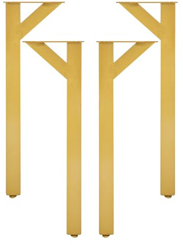 C-Juzarl 4 Tischbeine Metall, Schwerlast Stahl Schreibtisch Beine, 72 cm Tischgestelle, Langlebig Tischgestell für Moderne Couchtisch, Esstisch, Wohnzimmer (Gold)