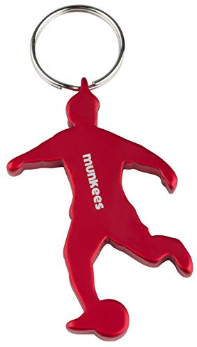munkees Schlüsselanhänger Fussball I Flaschenöffner I Fußball Fanartikel I Geschenk Artikel, Rot, 34904