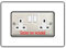 Double Socket Surround, Square Acrylic Back Panel Finger Plate, Decorative Frame for Neat and Tidy Finish, Font Colour:White