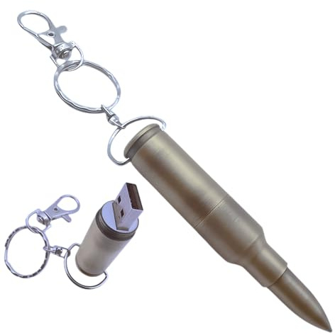 WooTeck USB-Speicherstick mit Schlüsselanhänger, 128 GB, glänzend, bronzefarben