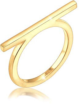 Elli Ring Damen Geo Minimal Blogger Trend Edgy in 925 Sterling Silber