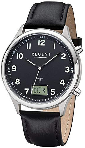 Regent Herren Analog Funk Uhr mit Leder Armband 11030186