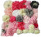 YYCRAFT 40 flores de gasa artesanales, flores de pelo hechas a mano para bricolaje, kit de diadema con lazo
