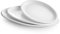 DOWAN Grandes Assiettes de Service, Lot de 3-16/ 14 / 12 Assiettes de Service Ovales,Assiettes en Porcelaine Blanche pour Entrées,Invités, Fêtes, Viande de Dinde | Restaurant et maison