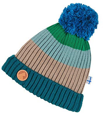 Finkid Pompula Gestreift-Bunt-Blau, Kinder Kopfbedeckung, Größe 50 - Farbe Green Mix