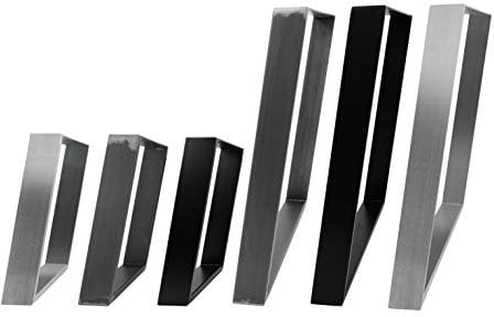 Natural Goods Berlin 2X Design Tischkufen 80GRAD Neigung Metall schräge Tischbeine Möbelkuven | Tischgestell aus Stahl geneigt | Hairpin Legs (B40 x H43cm (Bank/Couchtisch), Schwarz)