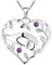 YL Mama Kette 925 Sterling Silber Februar Geburtsstein Amethyst Mutter halten Kinderhand Anhänger Halskette Geschenke für Mama
