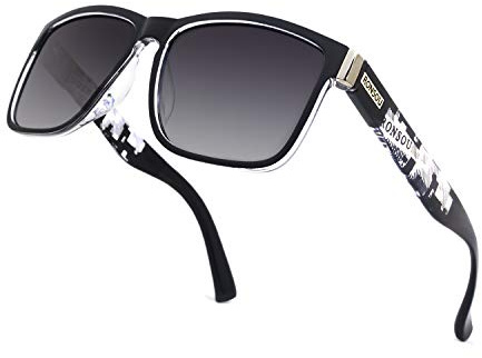 RONSOU Sonnenbrille Herren Damen Polarisiert Verspiegelt Retro Vintage UV400 Brille