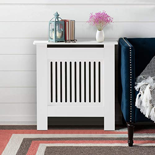 N/Q LEMROE Simple Design White Radiator Cover Vertical Slat for Living Room Bedroom Hallway