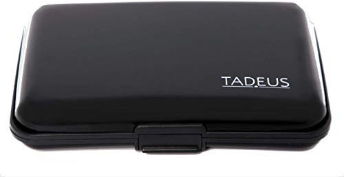 TADEUS Porte Carte bancaire avec Protection Anti piratage RFID et NFC Contre Le vol de données avec ebook (Black)