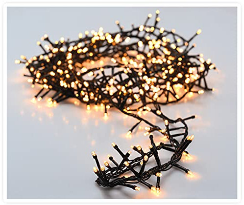 Spetebo LED Büschel Cluster Lichterkette warm weiß - 24 m / 1200 LED - Weihnachtsbaum Garten Deko Beleuchtung IP44 mit Stromkabel - Weihnachtsbeleuchtung für Innen + Außen