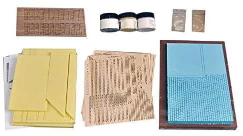 Perfeclan Hölzerne 1/35 Gebäudemodellbausätze Ruinenhaus 3D Puzzles Handgemachtes Diorama mit Farbpasten Landschaftslayout