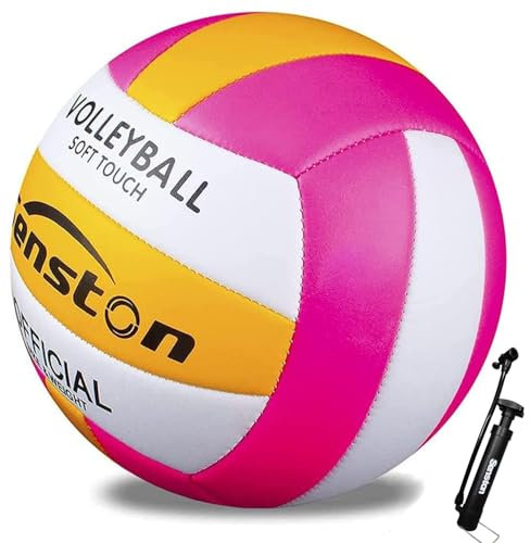 Senston Volleyball Soft Touch Offizielle Größe 5, Wasserfest Volleyball Ball mit Pumpe, Outdoor Beachvolleyball für Beach, Pool und Strand