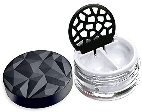 Lensbix Kontaktlinsenbehälter Geometric. Erwachsenes Accessoire mit futuristischem 3D Deckeldesign. Das stilvolle Geschenk für alle die gerne Linsen tragen. (No23 weiß)