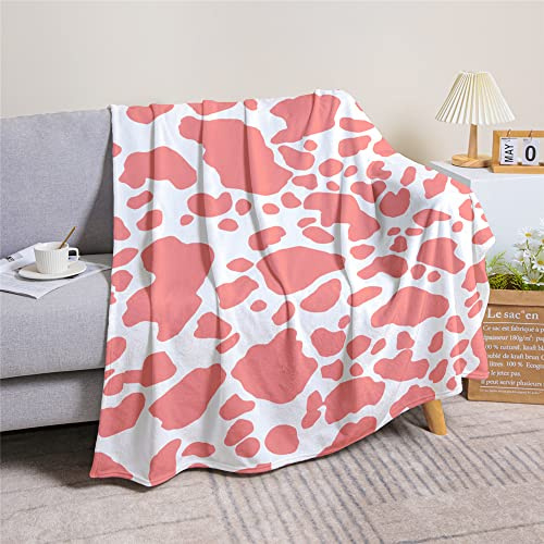 Surwin Flanelldecke Kuscheldecke Mode Lustig Druck Decke Super Weiche Warm Flauschige Mikrofaser Wohndecke, Tagesdecke, Babydecke, Sofadecke, Xmas Geschenk (150x200cm,Rosa Kuh)