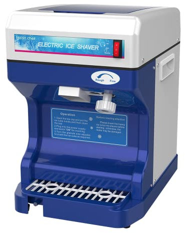 Leconchef, tritaghiaccio elettrico da tavolo, macchina per la creazione di coni di neve, 120,2 kg/ora, per uso domestico e commerciale, finezza del ghiaccio regolabile, velocità di rotazione 320