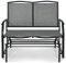 SFAREST 2-Person Outdoor Glider Bench, Patio Swing Gliding Loveseat Chair, Powder Coated Steel Rocking Garden Bench for Backyard Garden Porch (Gray, 104 x 72 x 92cm)