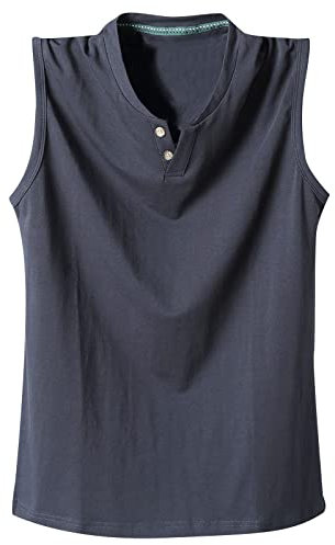 Herren Tagless Workout Gym Muskel Athletic Running Wandern Active Tank Top Ärmellos T-Shirts Baumwolle T-Shirts für Männer, dunkelgrau, 6XL