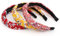 scicent Stirnband für Damen Boho Vintage-Stil Feuchtigkeitabsorbierend Verdreht mit Muster Niedlich Haaraccessoir, 3PCS, HB0017